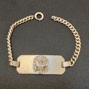 VINTAGE WW2 WWII US MILITARY EAGLE WINGS SILVER 925 BRACELET CORO